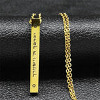 Collar con colgante de protección Mesuzah y letras hebreas judías en oro