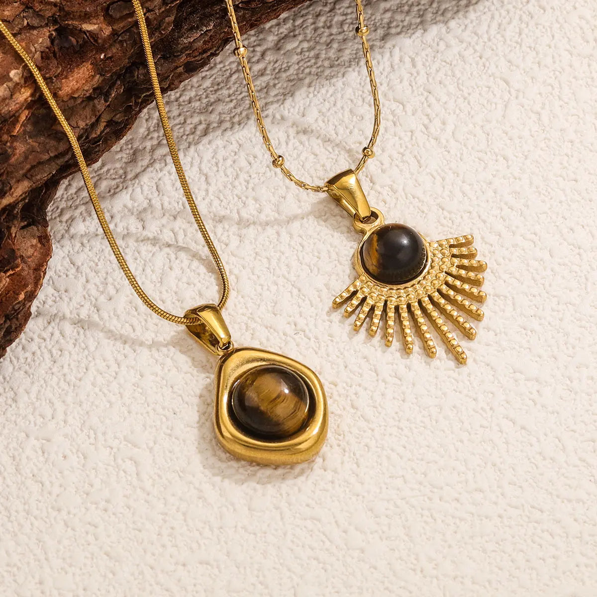 Collar con Colgante de Protección Ojo de Tigre para Mujer A