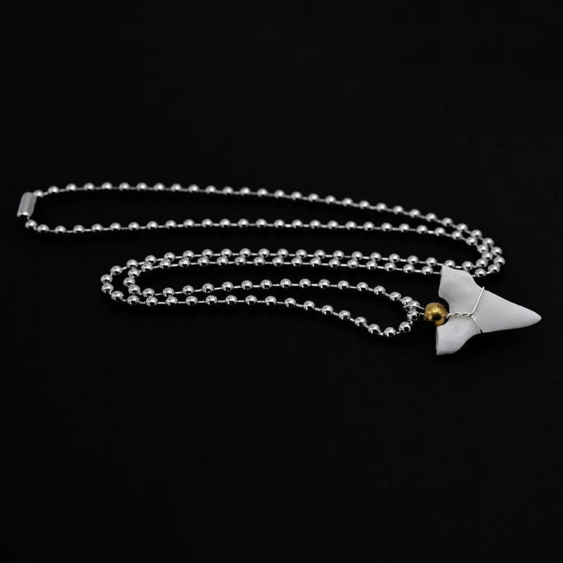Collar con Colgante de Diente de Tiburón Blanco