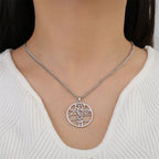 Collar con colgante de letras hebreas, Chai y la estrella de David símbolos judíos plata