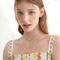 Collar con colgante de strass del símbolo de vida judía Chai oro