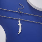 Collar con colgante de espada de Ali Zulfikar árabe islam musulmán plata