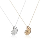 Collar con colgante de concha caracol para hombre oro