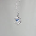 Collar con Colgante Estrella en Piedra de Luna y Circonio para Mujer plata