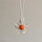 Collar con Colgante de Flor Colorida blanco