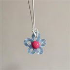 Collar con Colgante de Flor Colorida azul claro