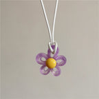 Collar con Colgante de Flor Colorida morado