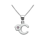 Collar con colgante de inicial y flor c