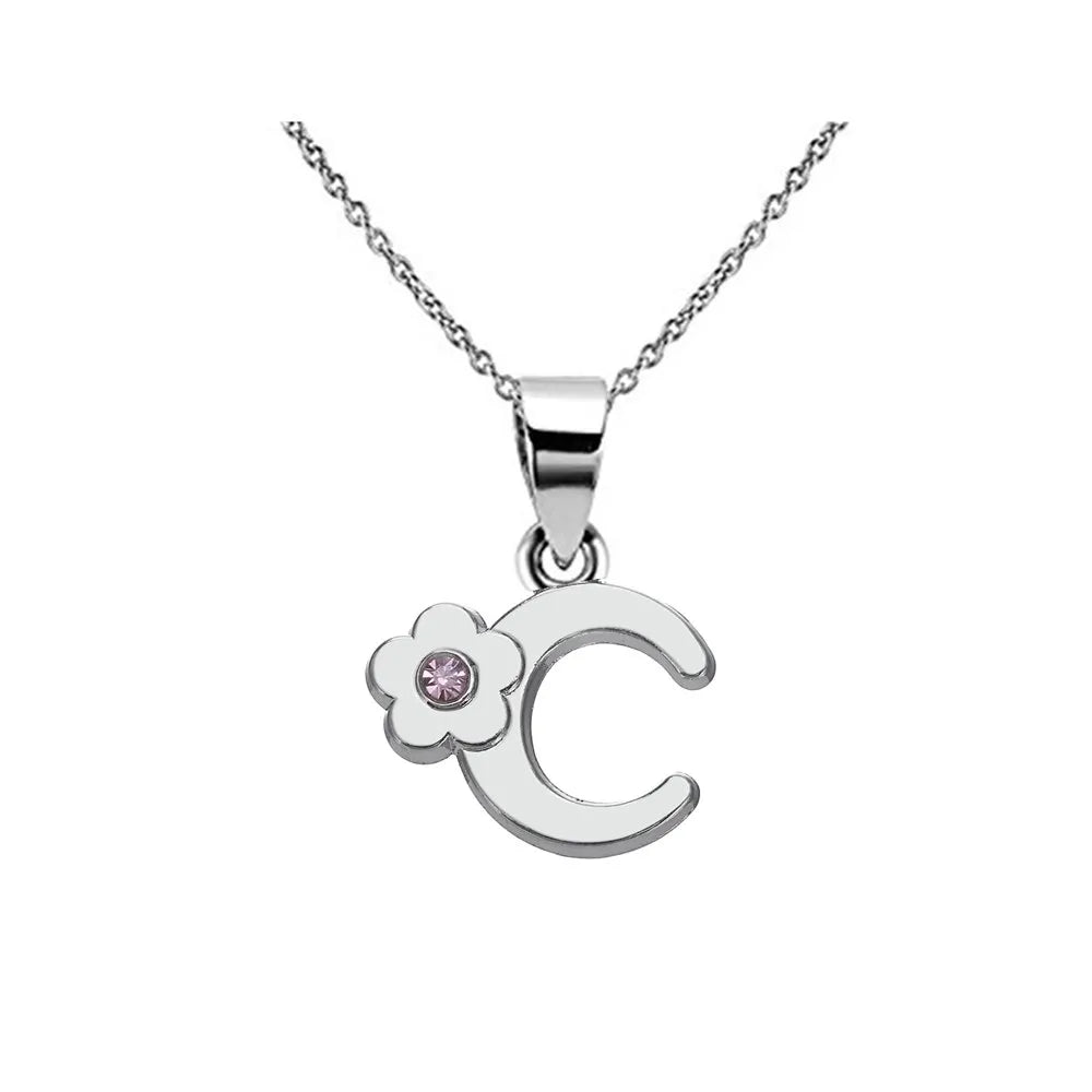 Collar con colgante de inicial y flor c