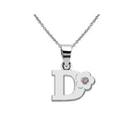 Collar con colgante de inicial y flor d