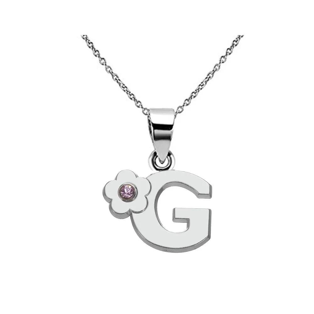 Collar con colgante de inicial y flor g
