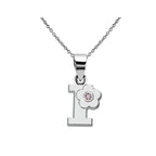 Collar con colgante de inicial y flor i