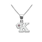 Collar con colgante de inicial y flor k