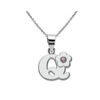 Collar con colgante de inicial y flor q