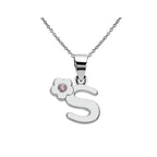 Collar con colgante de inicial y flor s