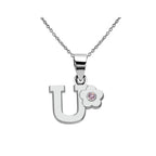 Collar con colgante de inicial y flor u