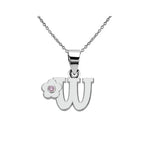 Collar con colgante de inicial y flor w