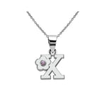 Collar con colgante de inicial y flor x