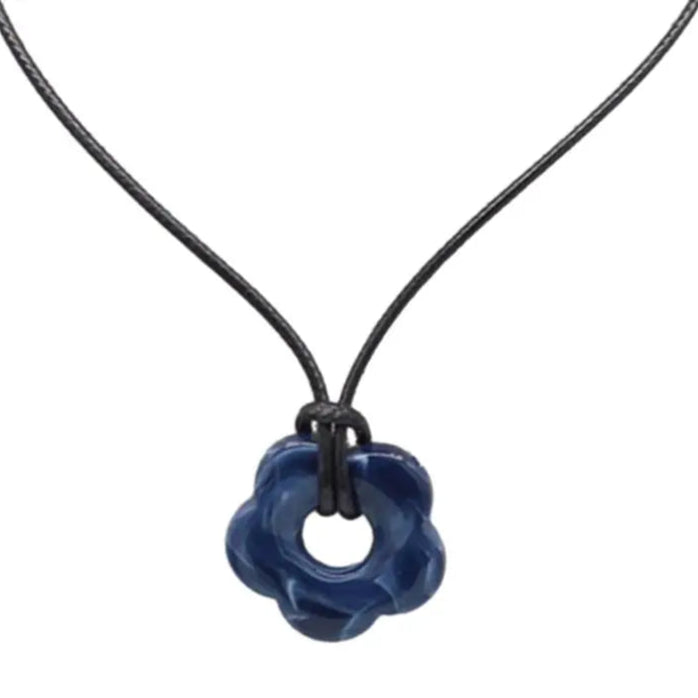 Collar con Colgante de Flor Estilo Romántico gris oscuro