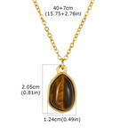 Necklace with geometric pendant and tiger's eye stone