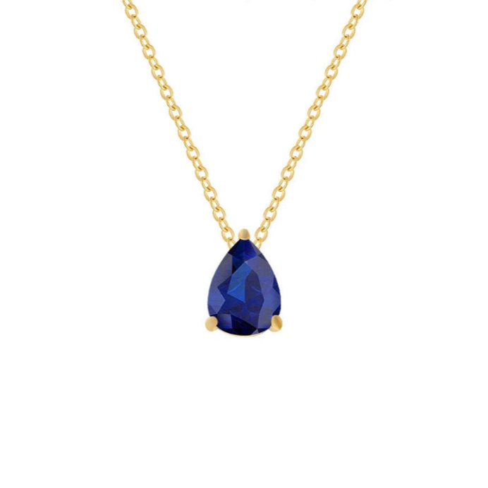 Collar con colgante de gota de agua en circonita piedra de nacimiento