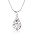 Collar con colgante de gota de agua pavé de cristales brillantes
