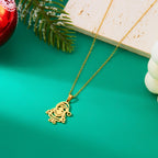 Collar con Colgante Invernal Papá Noel oro