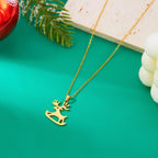 Collar con Colgante Invernal reno oro