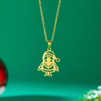 Collar con Colgante Invernal Papá Noel oro