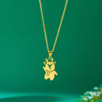 Collar con Colgante Invernal muñeco de nieve oro