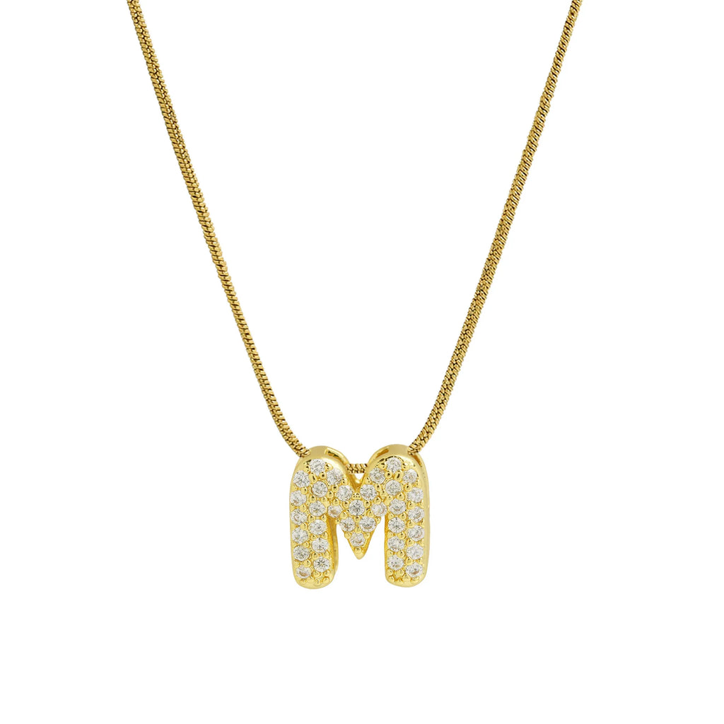 Collar con colgante de inicial con strass m