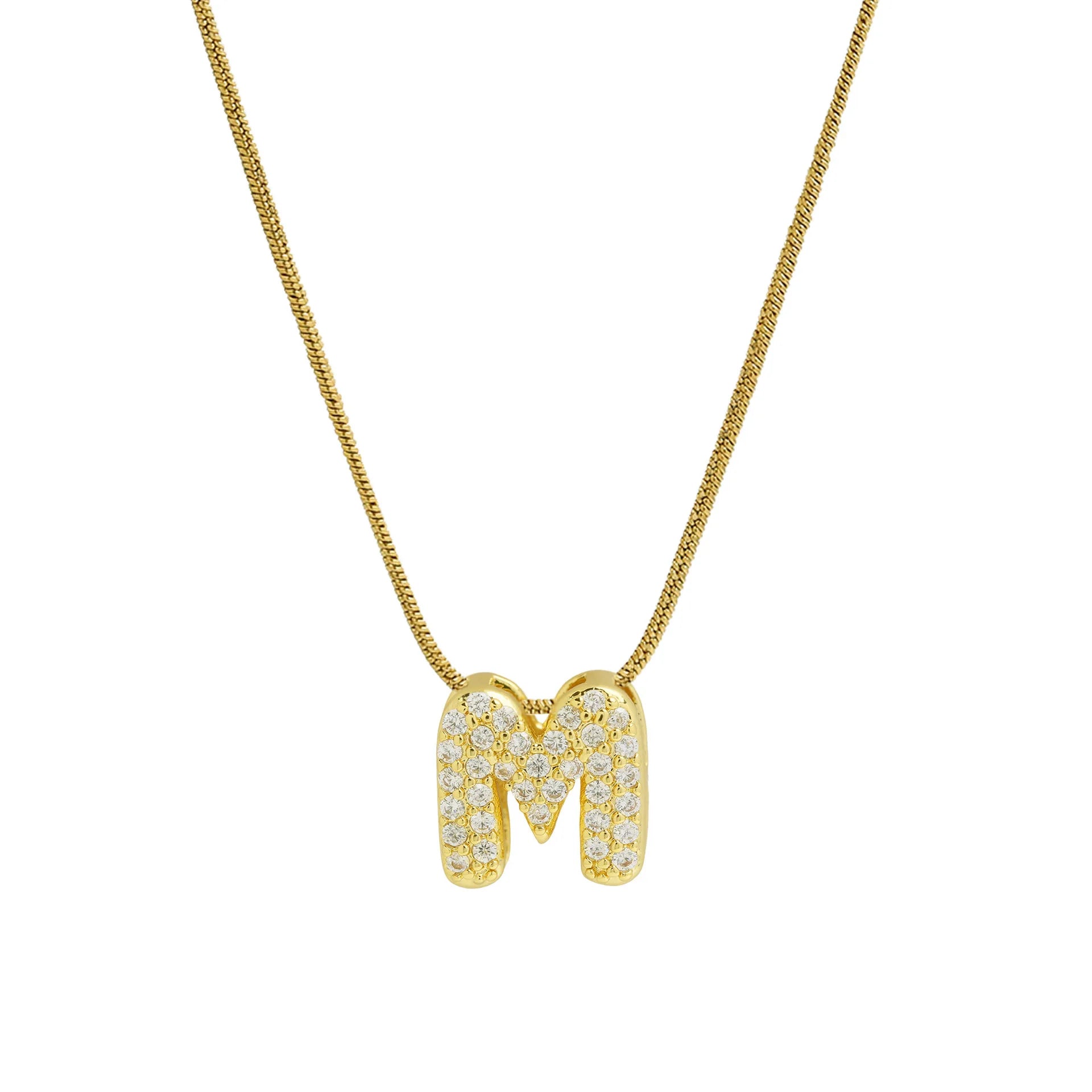 Collar con colgante de inicial con strass m
