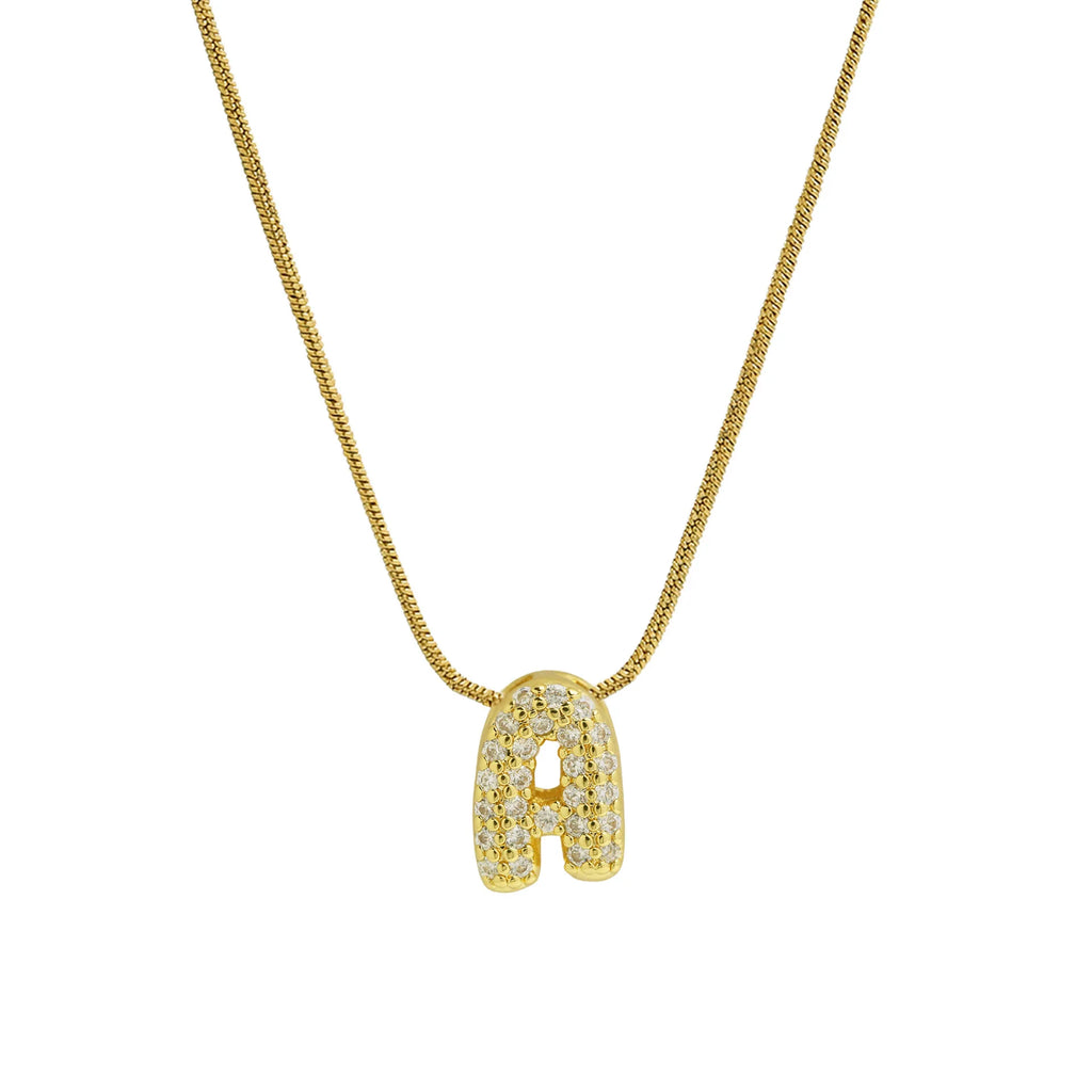 Collar con colgante de inicial con strass a