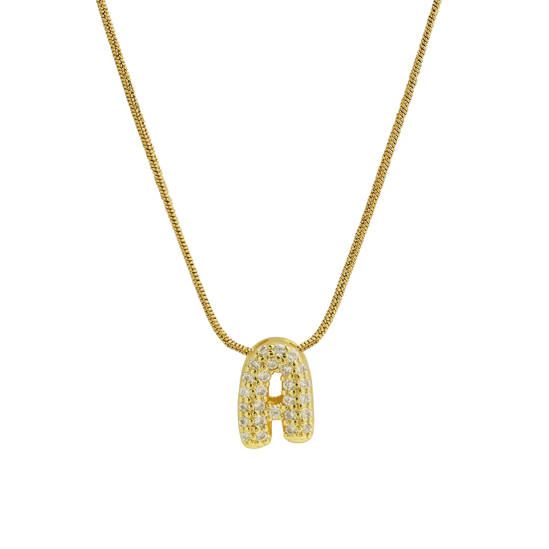Collar con colgante de inicial con strass a