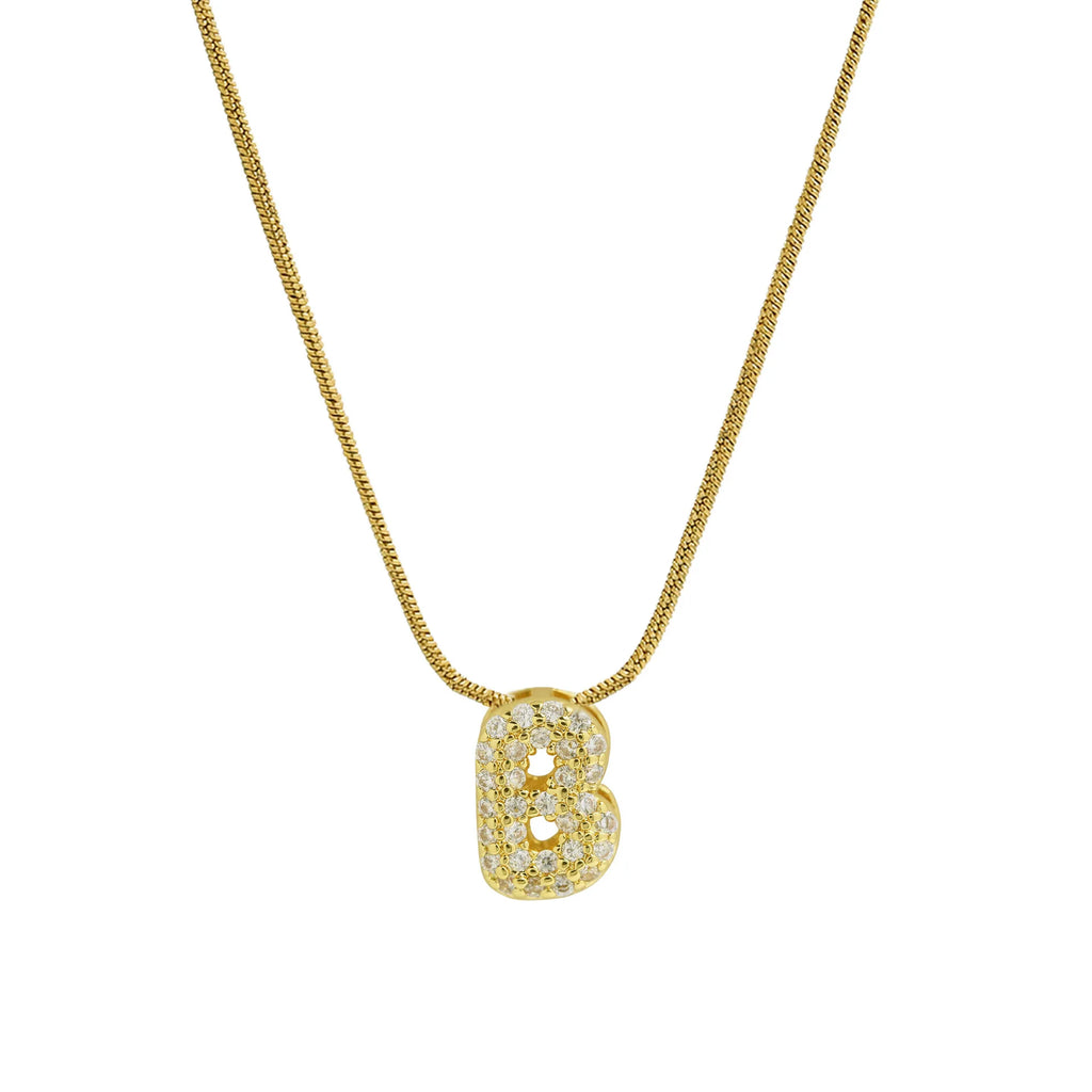 Collar con colgante de inicial con strass b