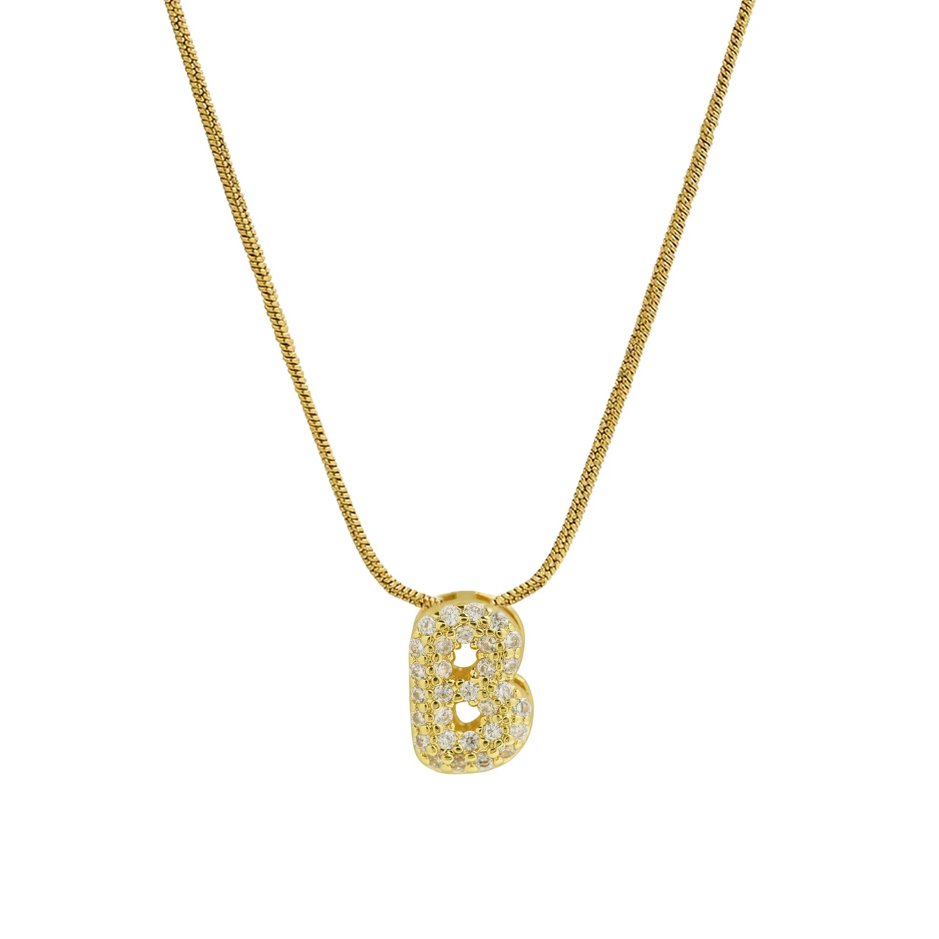 Collar con colgante de inicial con strass b