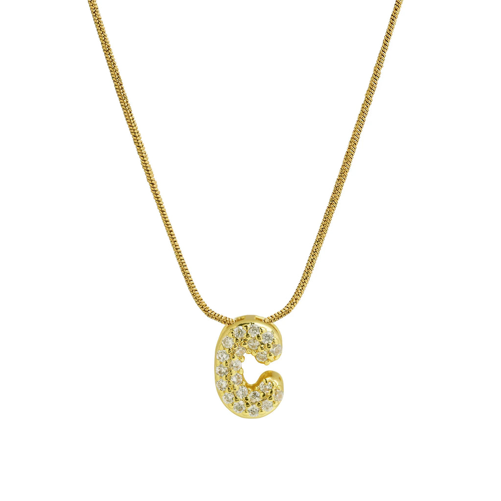 Collar con colgante de inicial con strass c