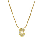 Collar con colgante de inicial con strass c