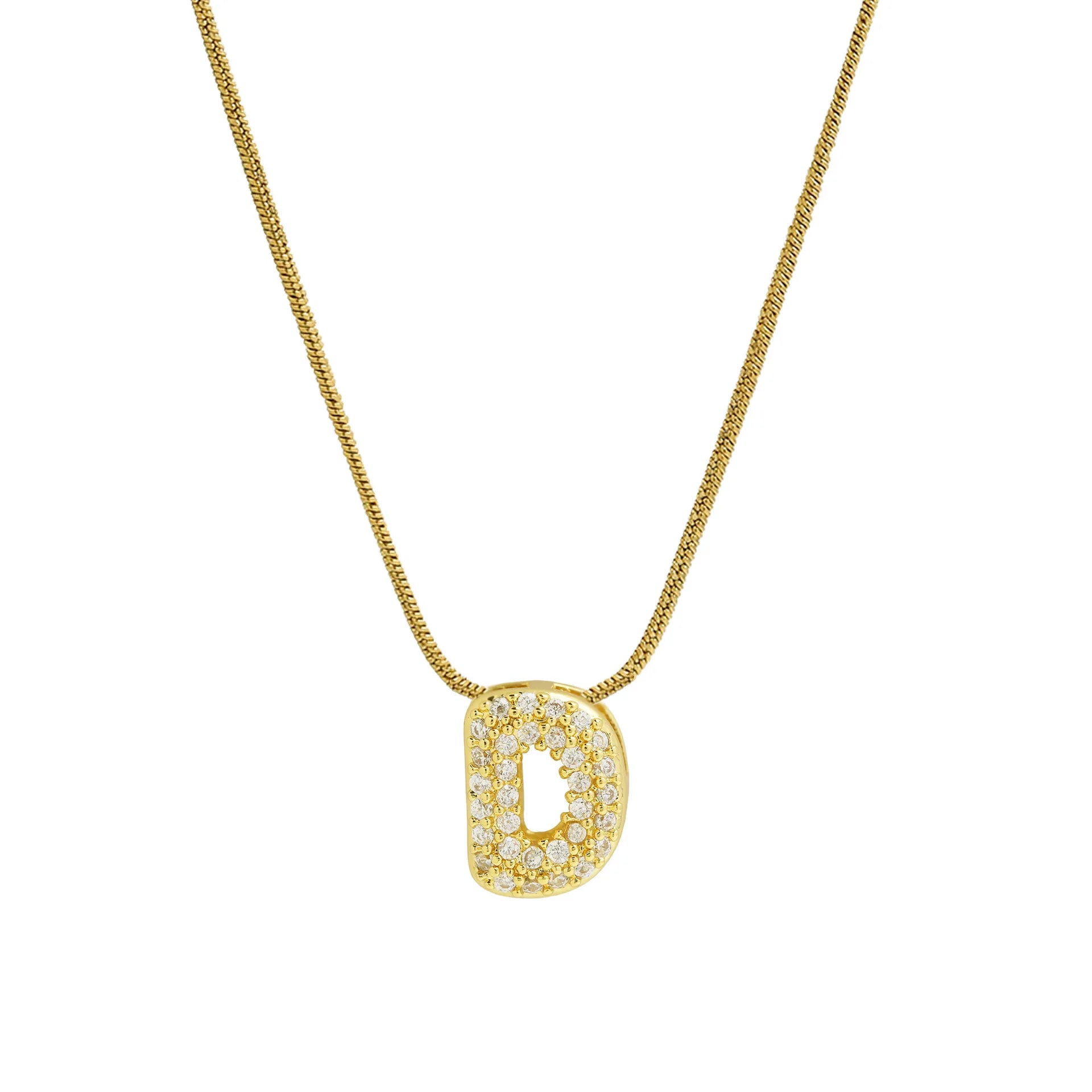 Collar con colgante de inicial con strass d