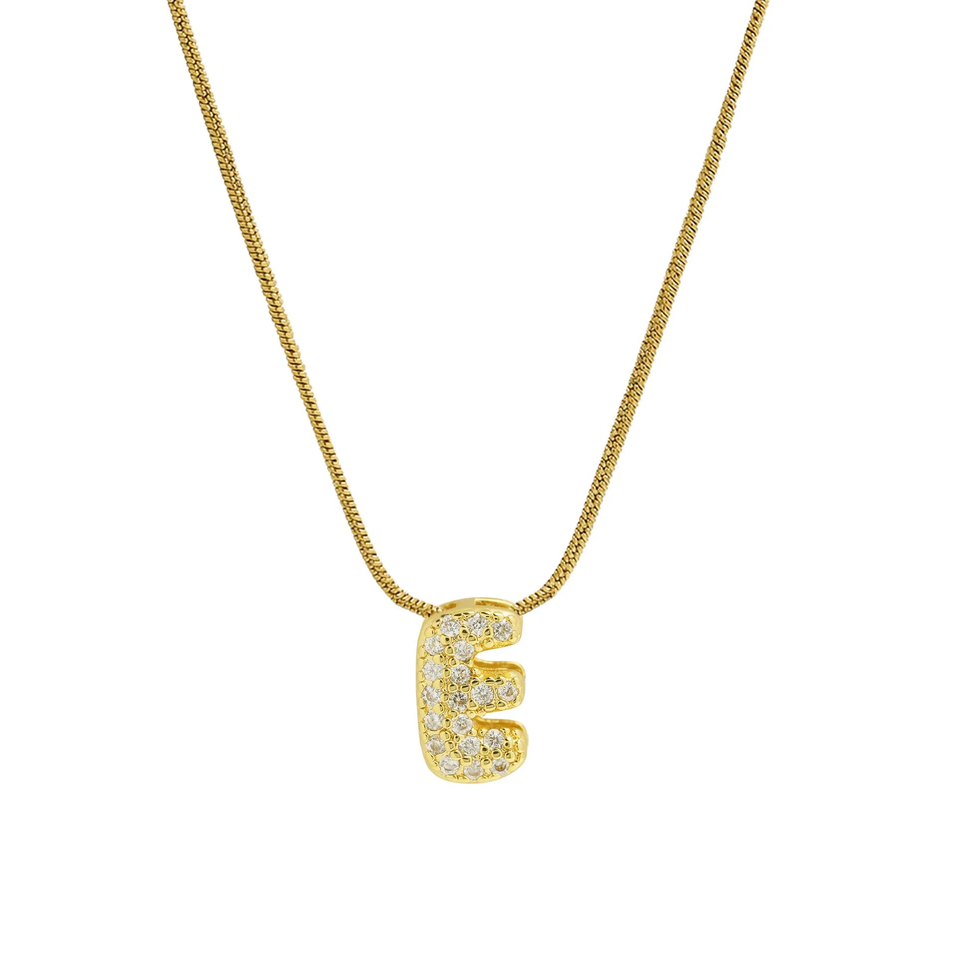 Collar con colgante de inicial con strass e