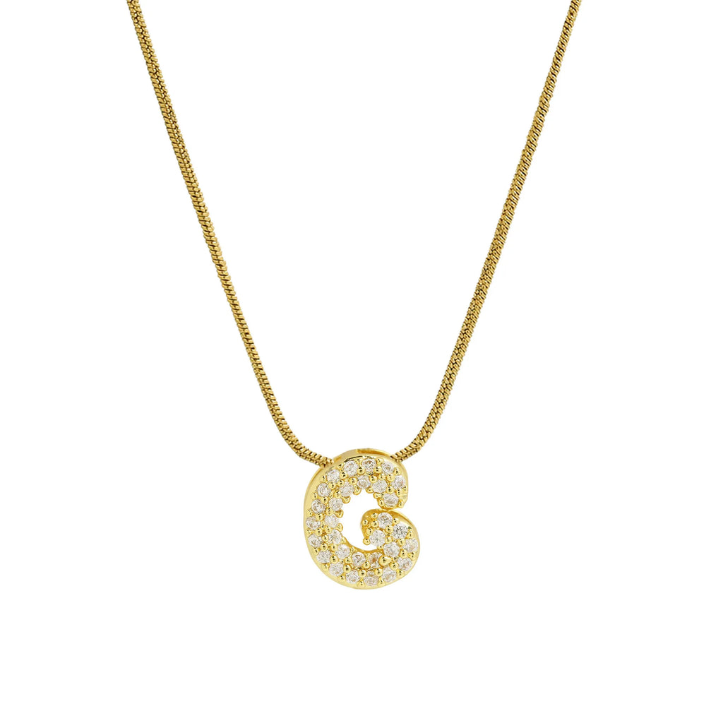 Collar con colgante de inicial con strass g