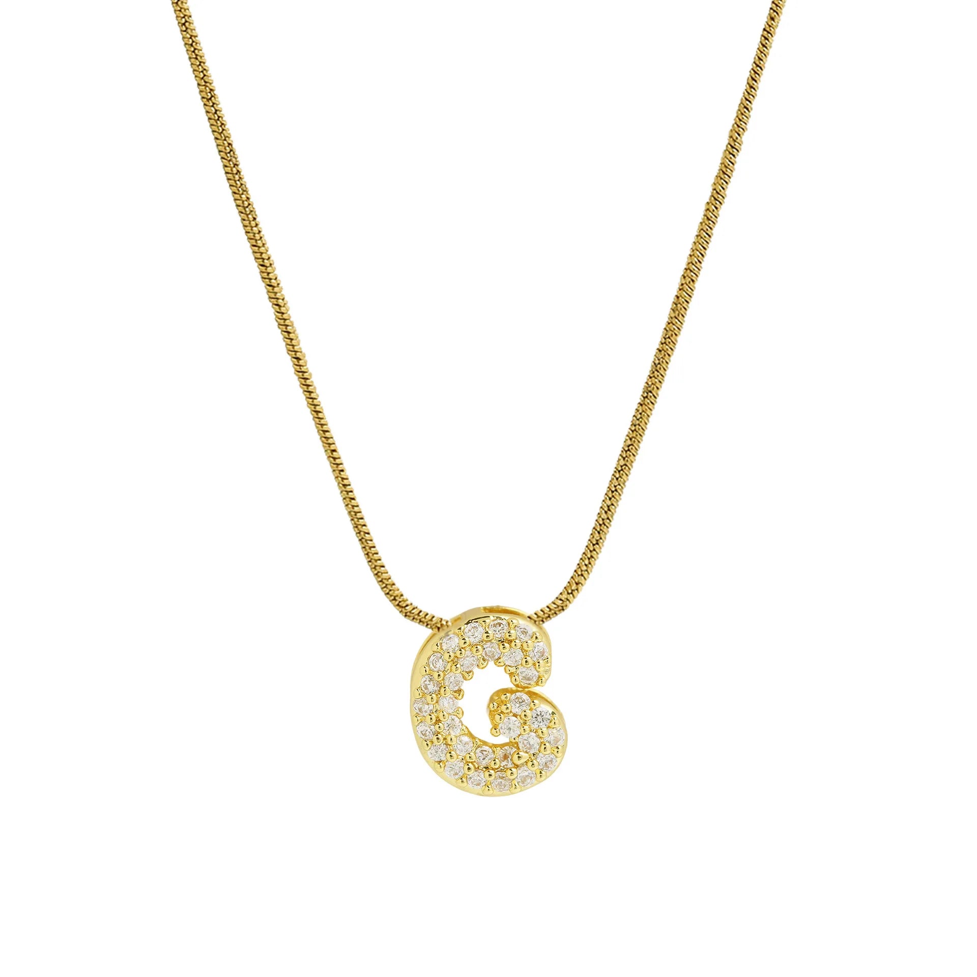Collar con colgante de inicial con strass g