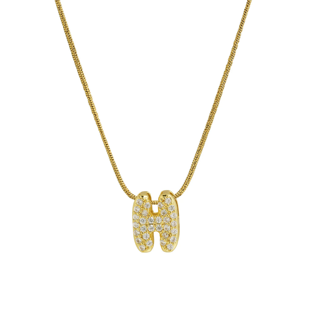 Collar con colgante de inicial con strass h