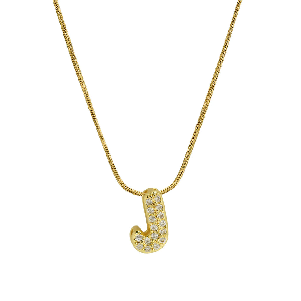 Collar con colgante de inicial con strass j