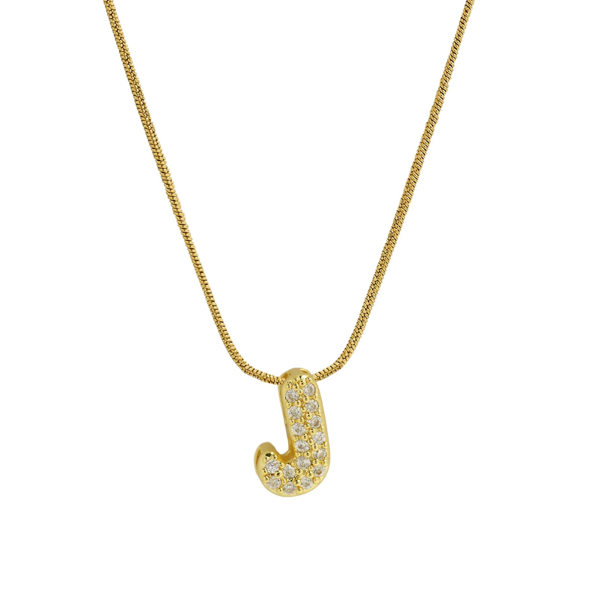 Collar con colgante de inicial con strass j