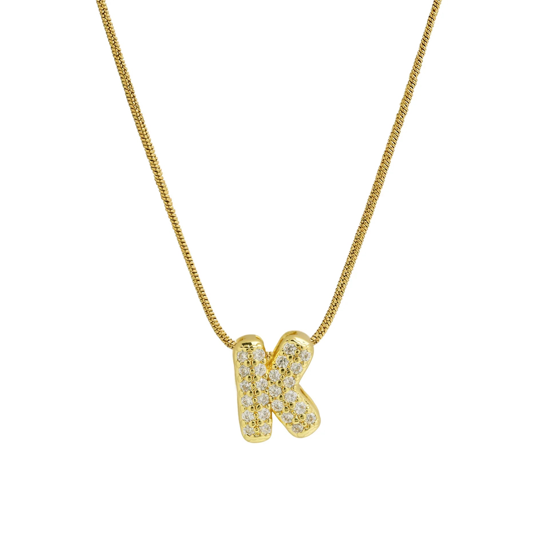 Collar con colgante de inicial con strass k