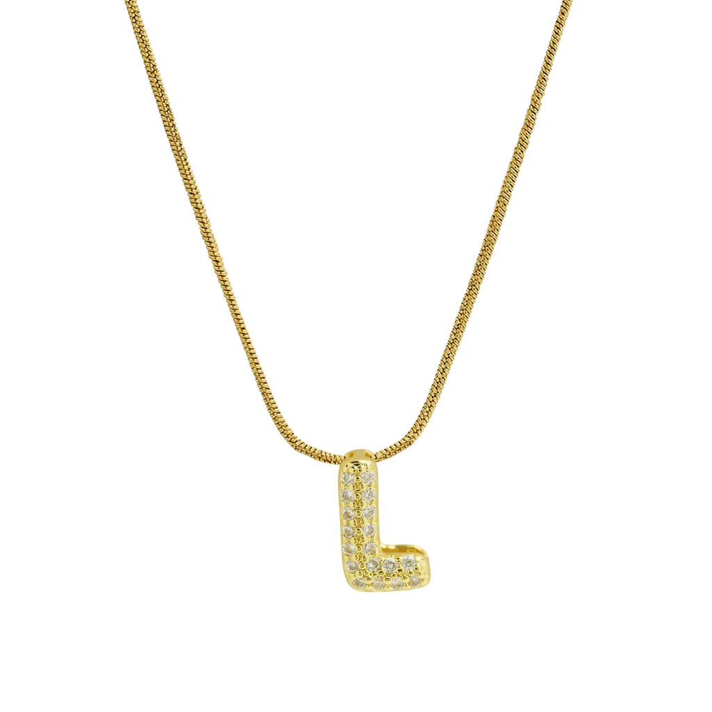 Collar con colgante de inicial con strass l