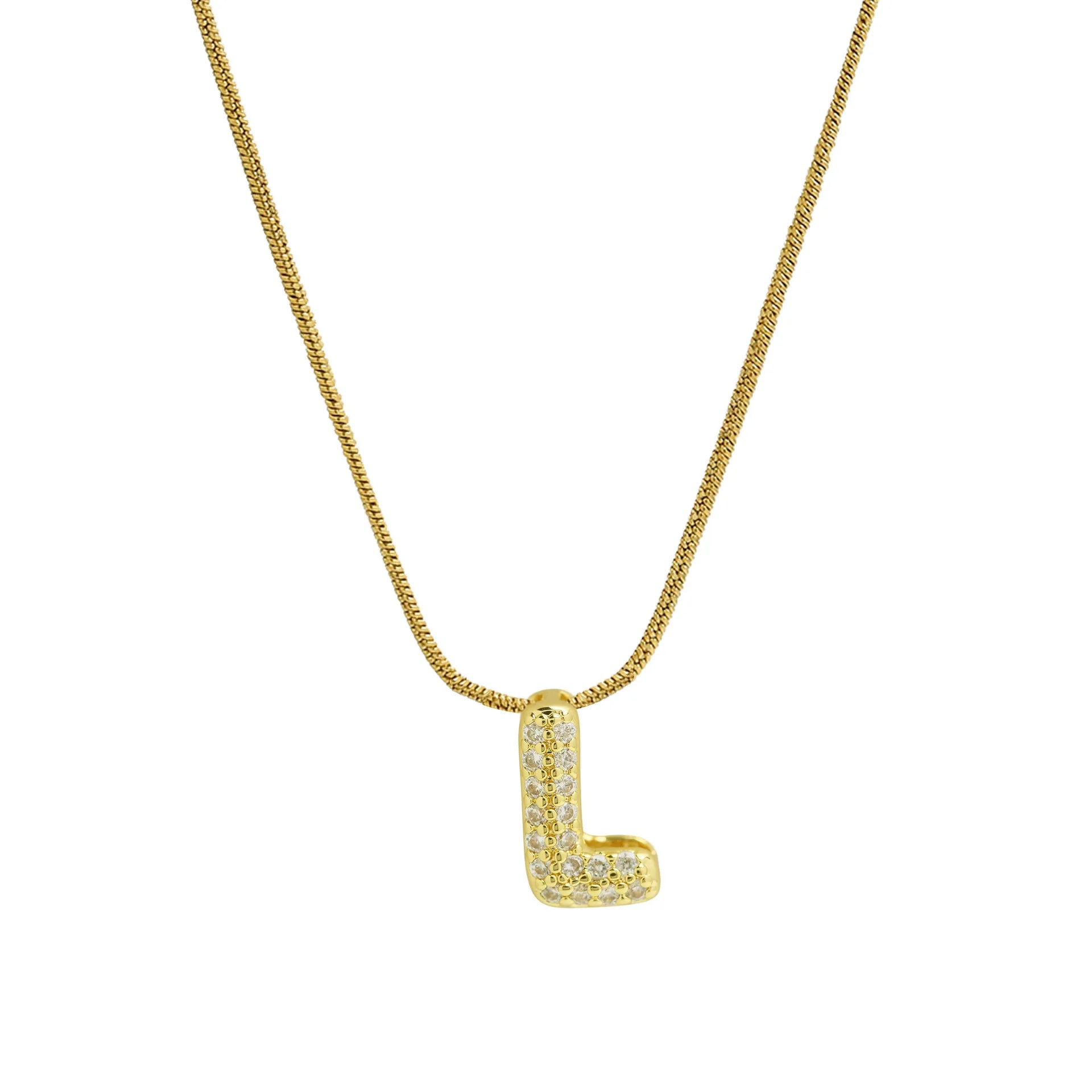 Collar con colgante de inicial con strass l