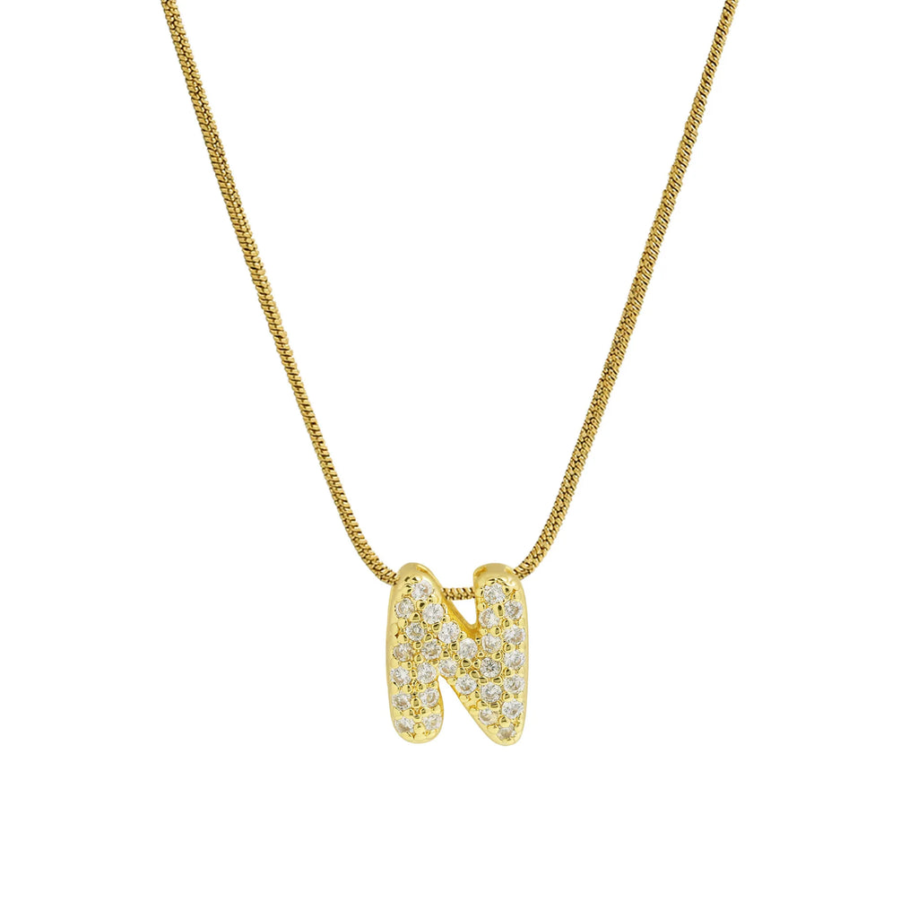Collar con colgante de inicial con strass n