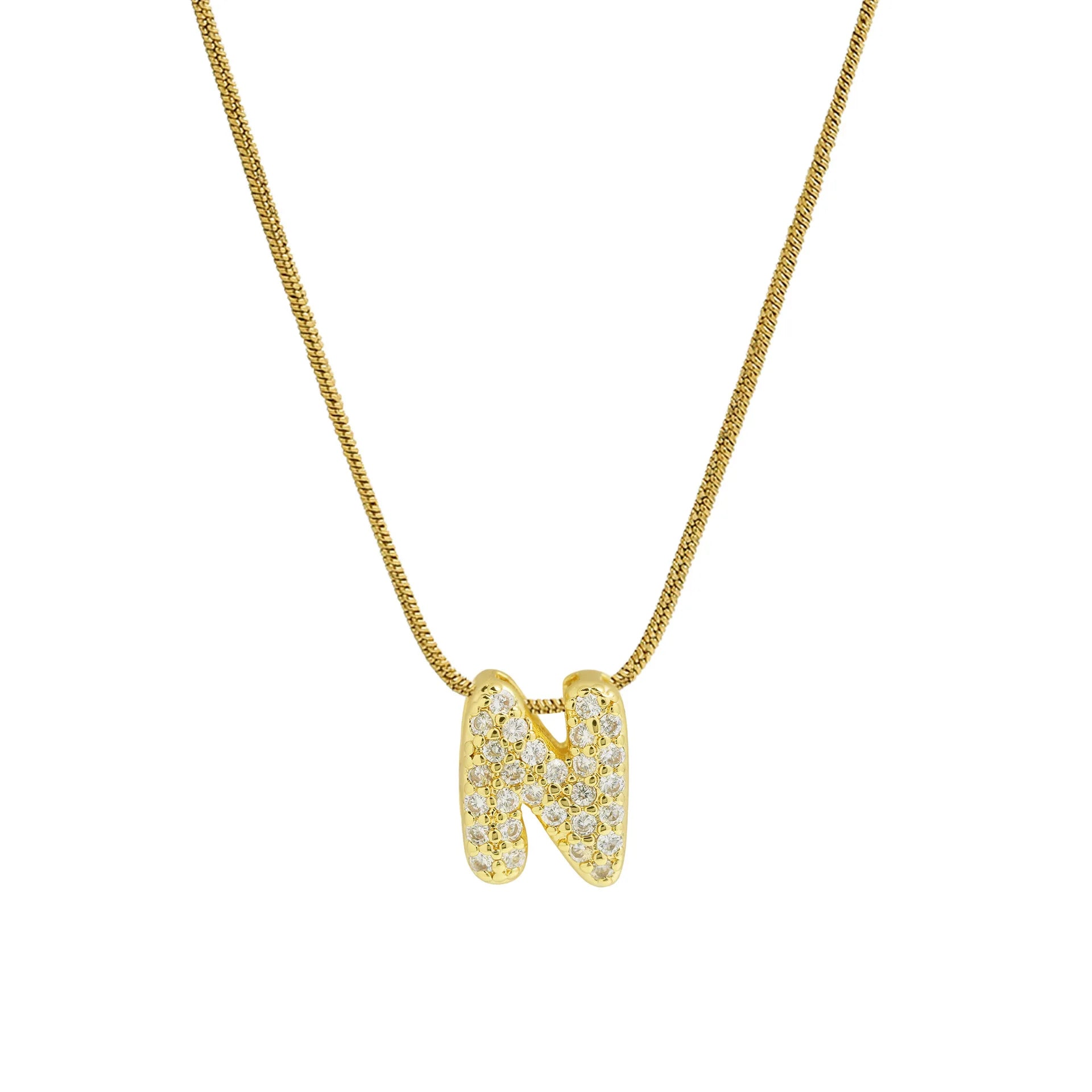 Collar con colgante de inicial con strass n